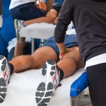 athletes relaxation massage before sport event
